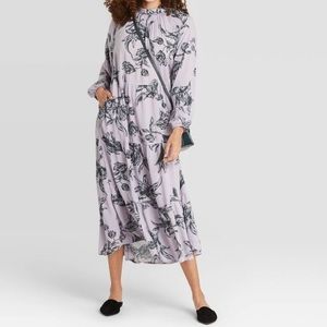 COPY - purple long sleeve floral dress NEW W TAGS